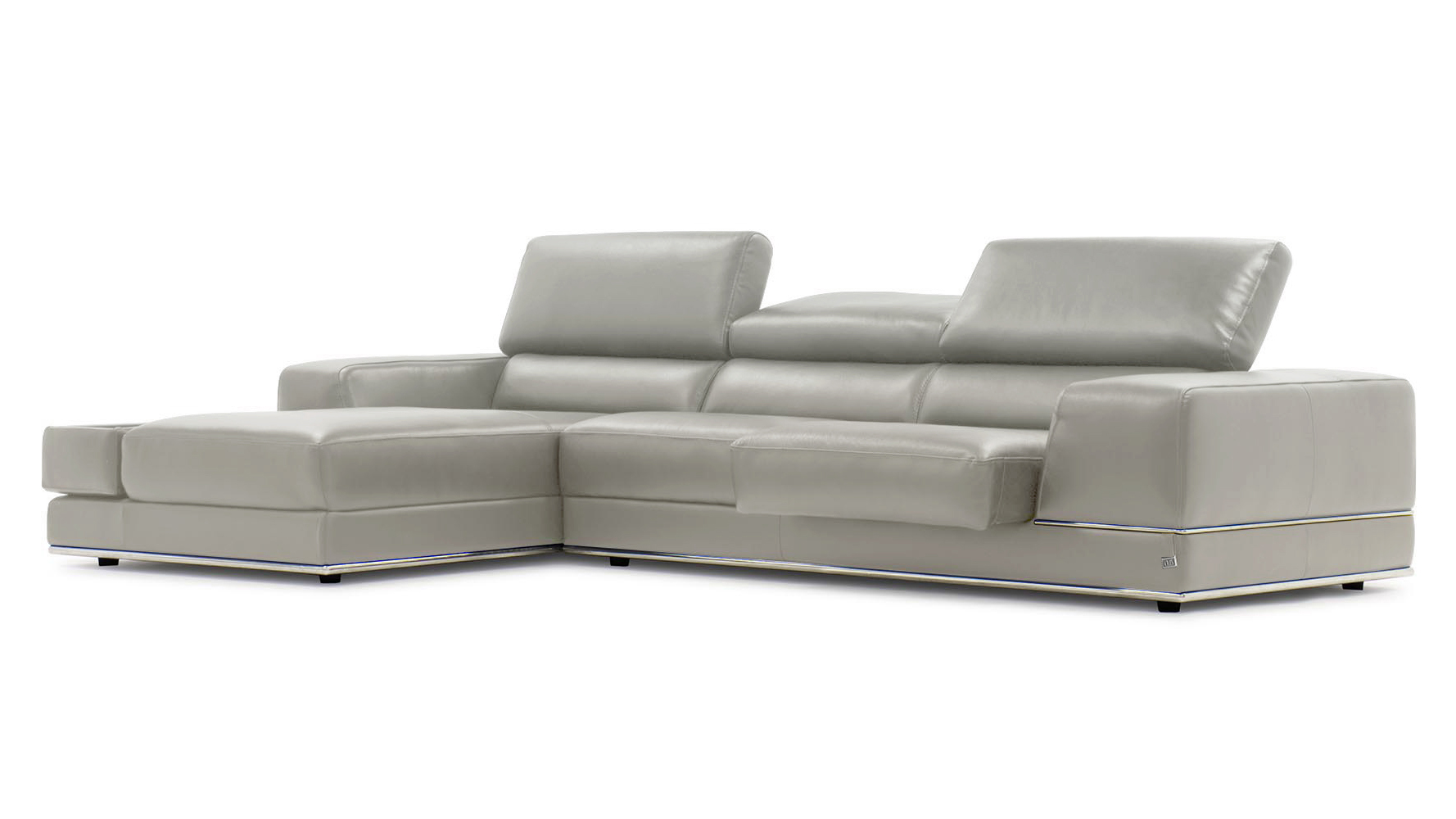 Encore Grey Leather Sectional Sofa Zuri Furniture