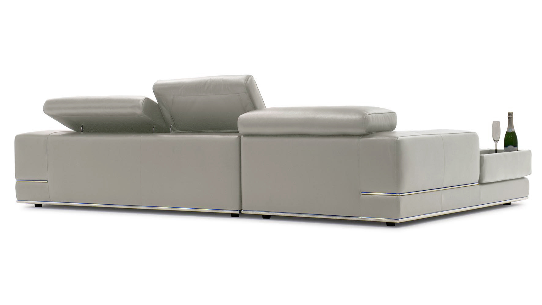 Encore Grey Leather Sectional Sofa Zuri Furniture