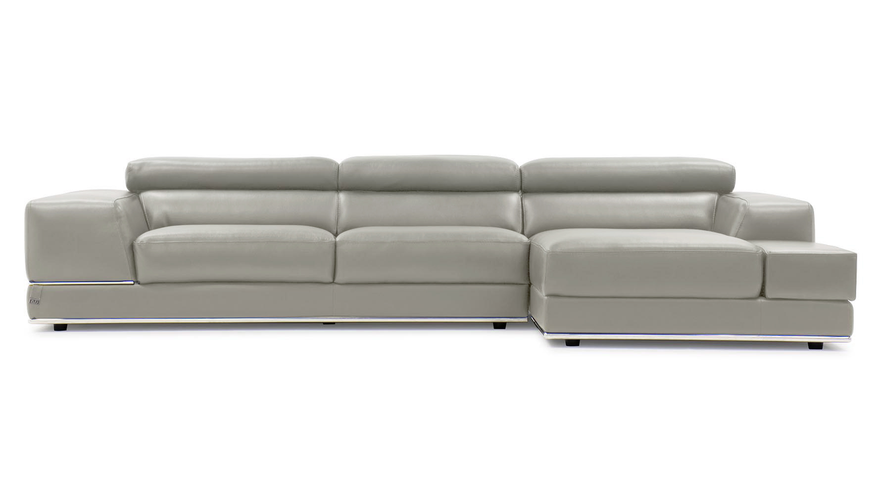 Encore Grey Leather Sectional Sofa Zuri Furniture