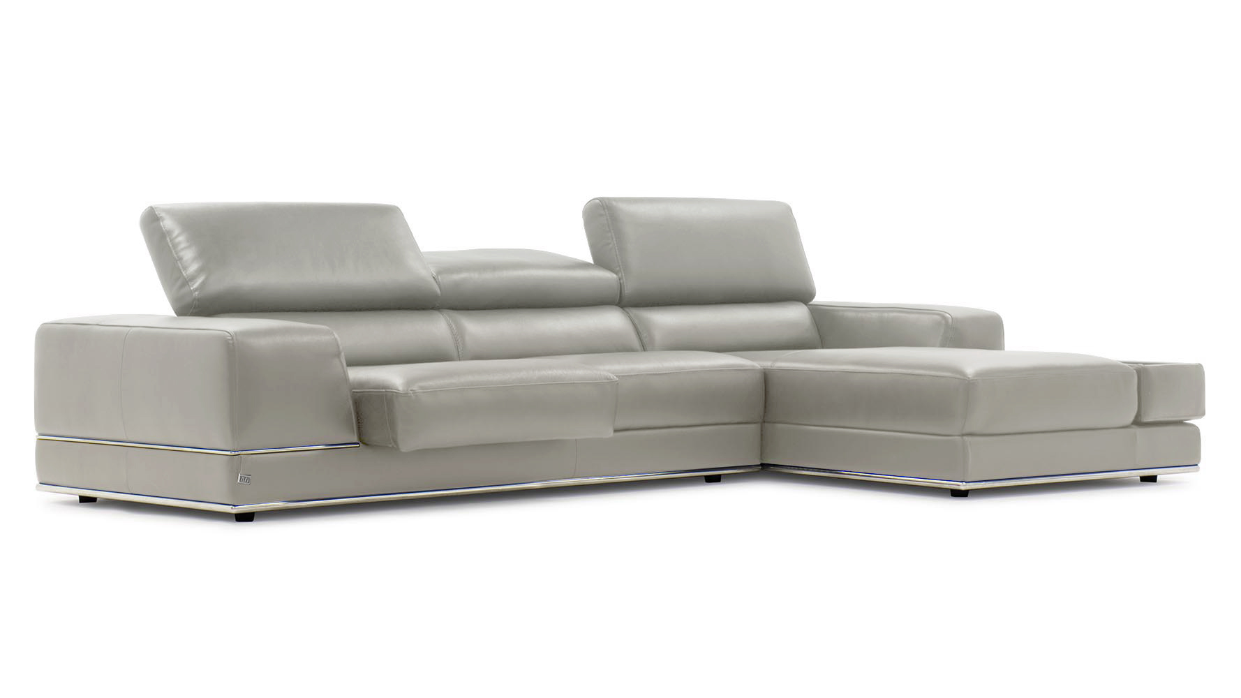 Encore Grey Leather Sectional Sofa Zuri Furniture