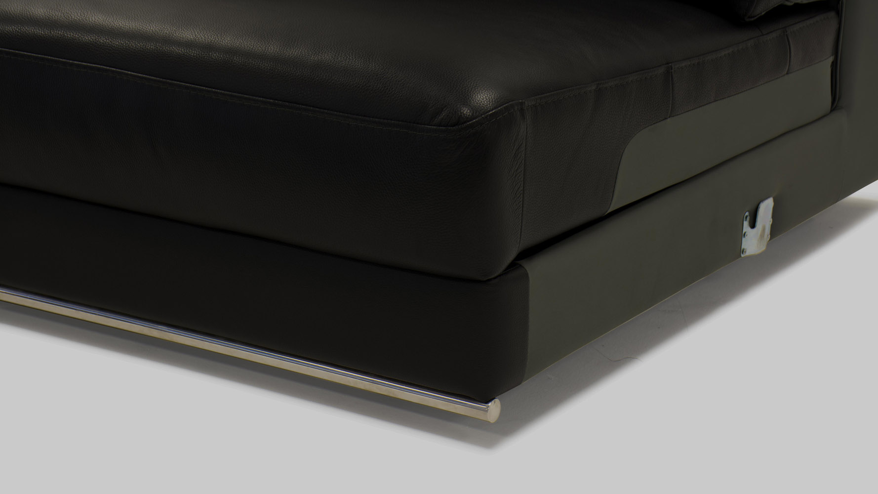 Wynn Black Leather Armless 1 Zuri Furniture