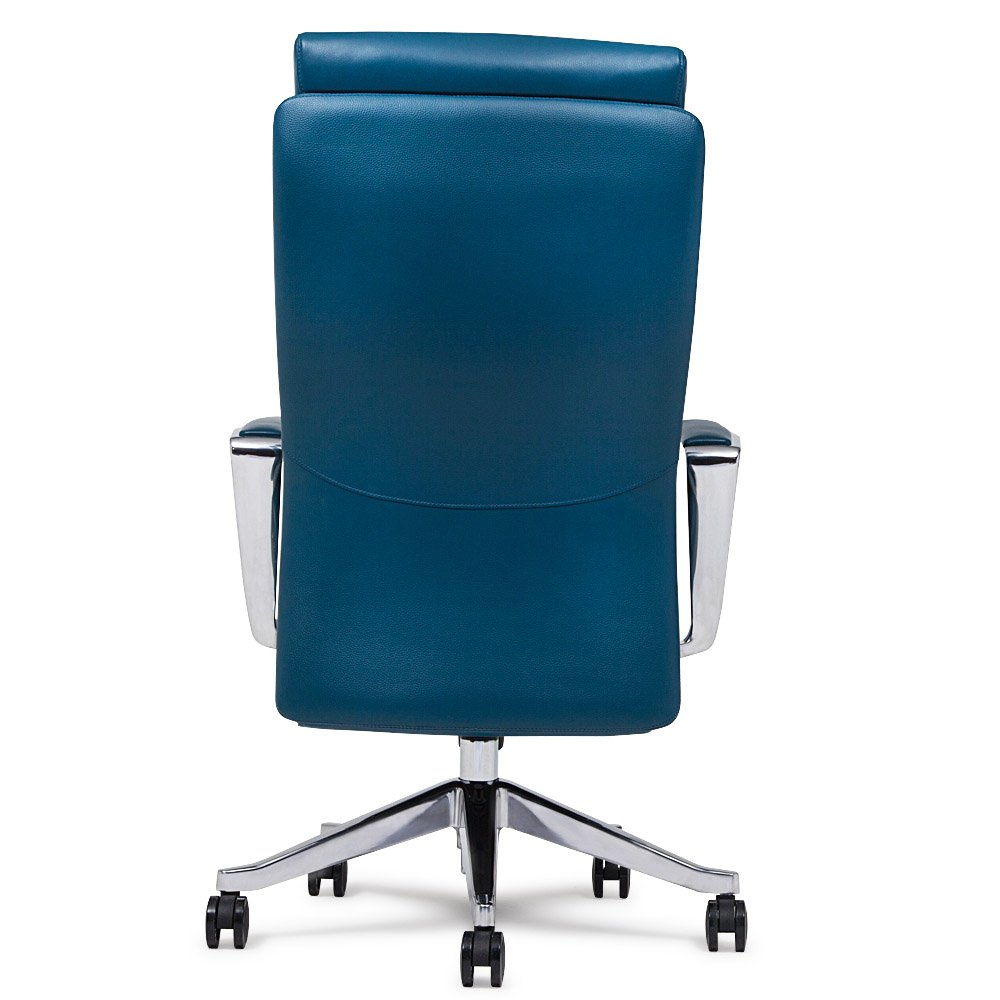 Adjustable Ergonomic Draper Leather Executive Chair with Aluminum Frame