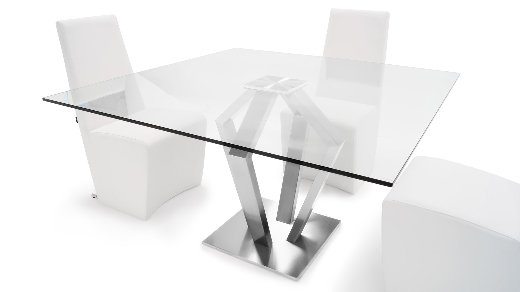 Aiden Metal And Glass 51 Square Modern Dining Table Zuri Furniture Mouse Over Image To Zoom Or View Larger