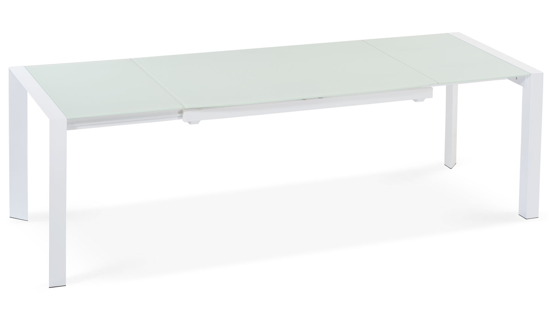 Alton Extending Modern Dining Table With White Glass Top Zuri Furniture Alton Extending Modern Dining Table With White Glass Top Zuri Furniture