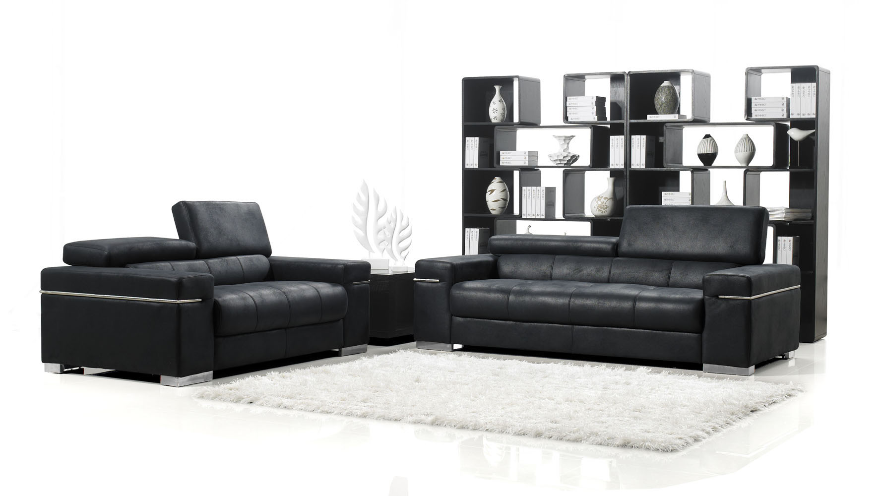 Black Angelo Suede Sofa With Loveseat Zuri Furniture