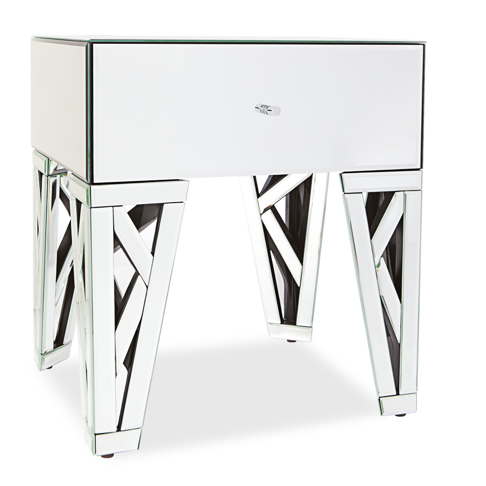 Azure Mirrored Glass End Table Zuri Furniture