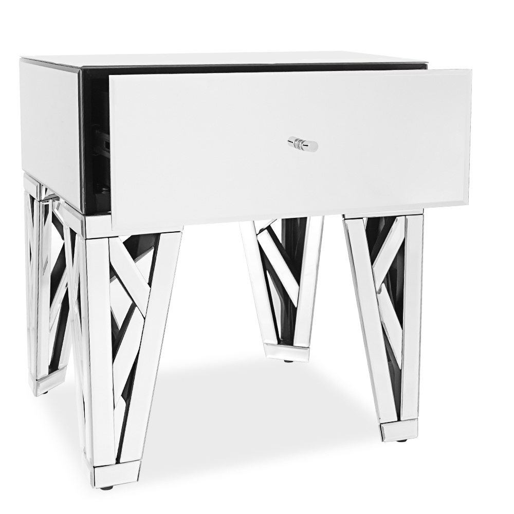 Azure Mirrored Glass End Table Zuri Furniture