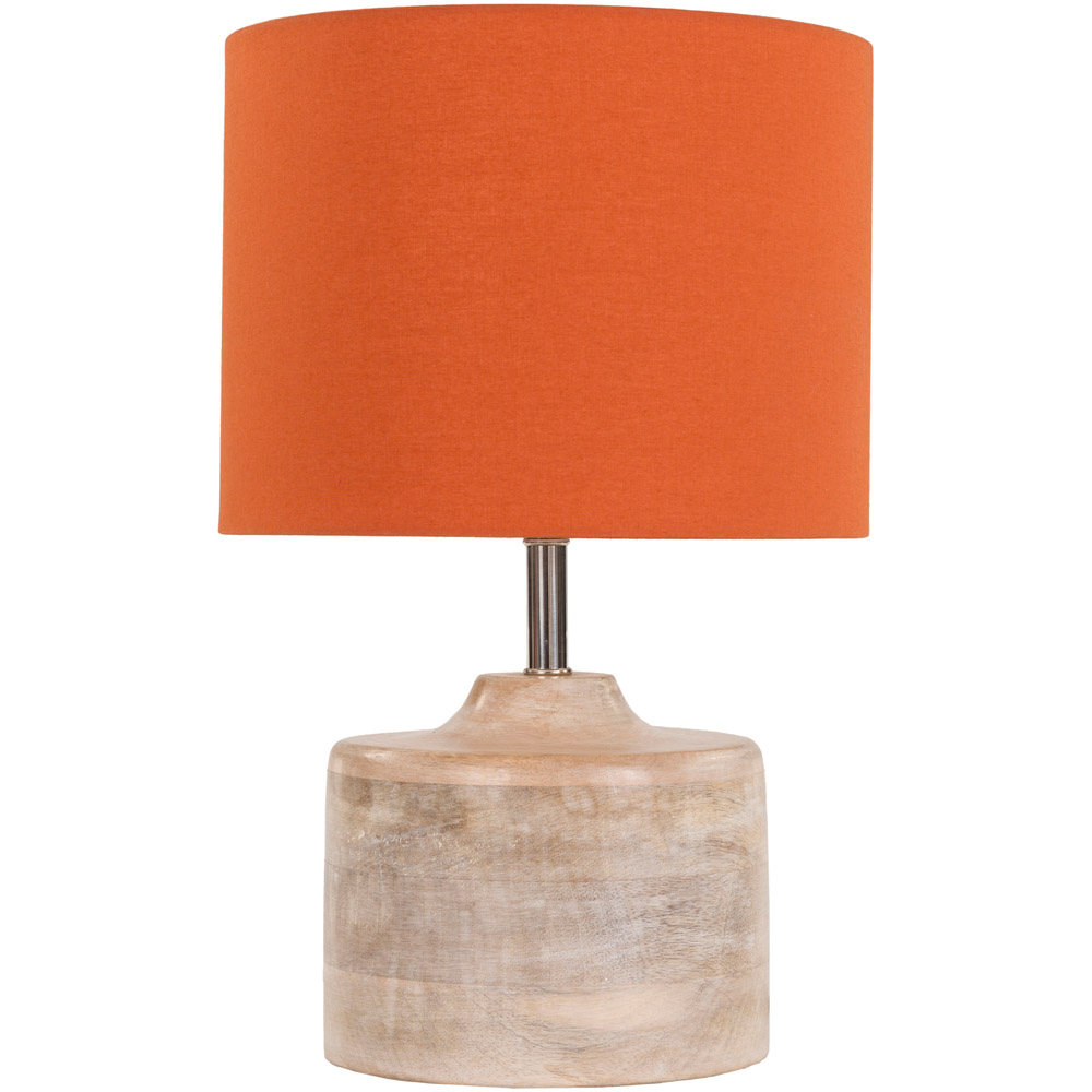 Bevyn Wood Base and Cotton Shade Table Lamp, Natural ...