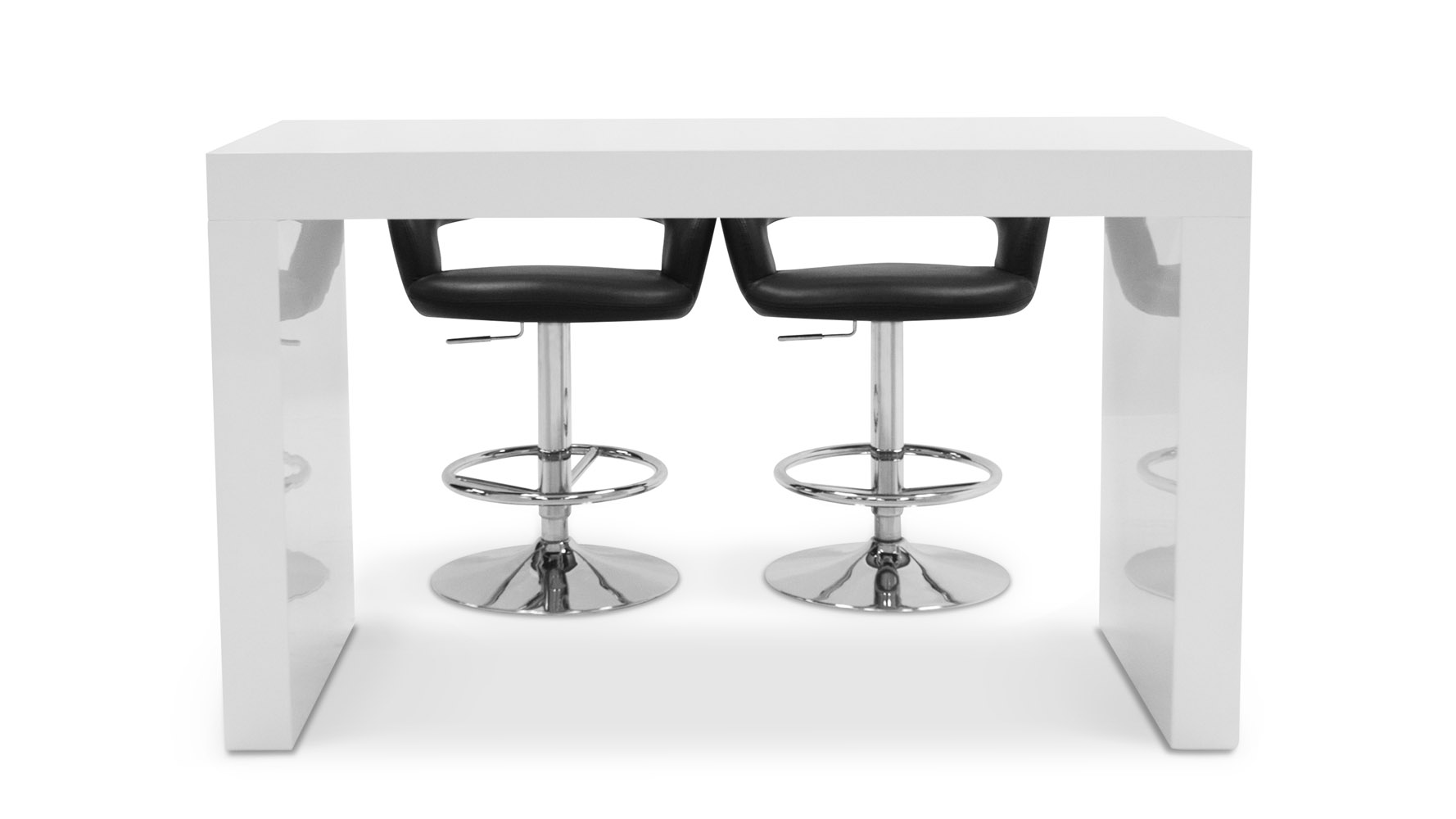 Blanco High Gloss Modern Counter Bar White Zuri Furniture