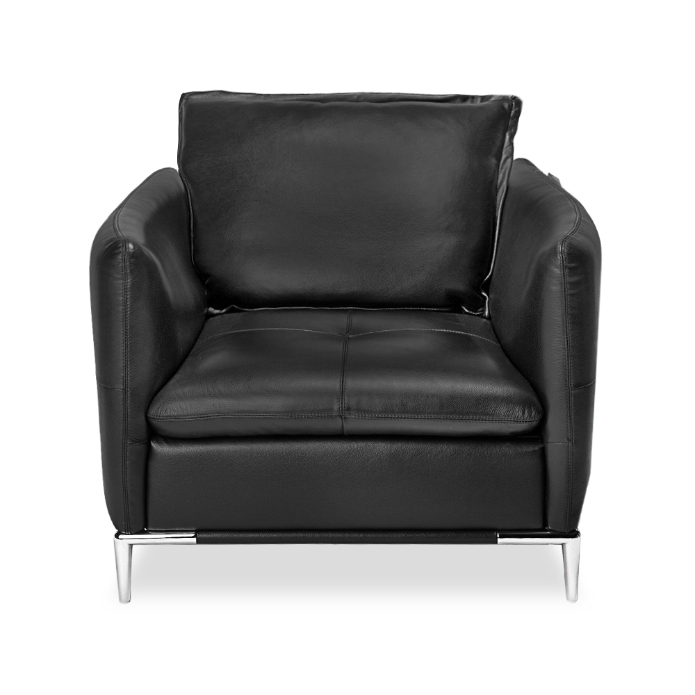 Charcoal Grey Leather Bristol Living Room Lounge Chair Zuri Furniture