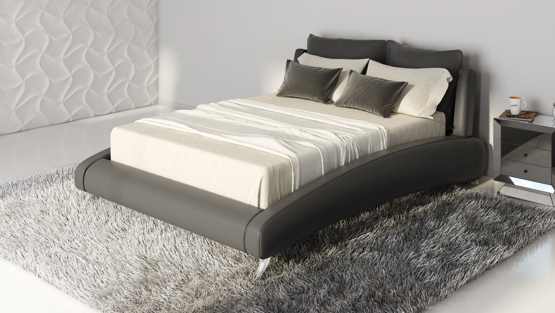 Cadillac Black Leather Platform Bed By Zuri Furniture Zuri Furniture - cadillac black leather platform bed by zuri furniture zuri furniture -