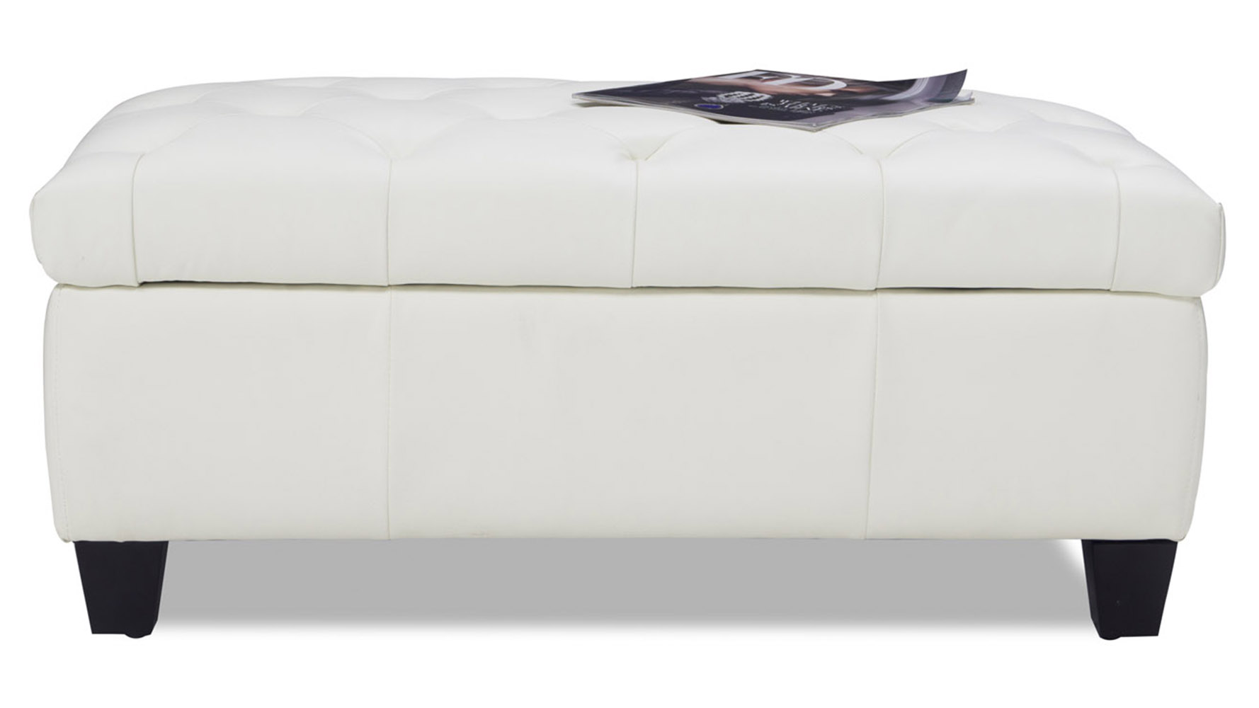 Carson Tufted Contemporary Ottoman White Zuri Furniture