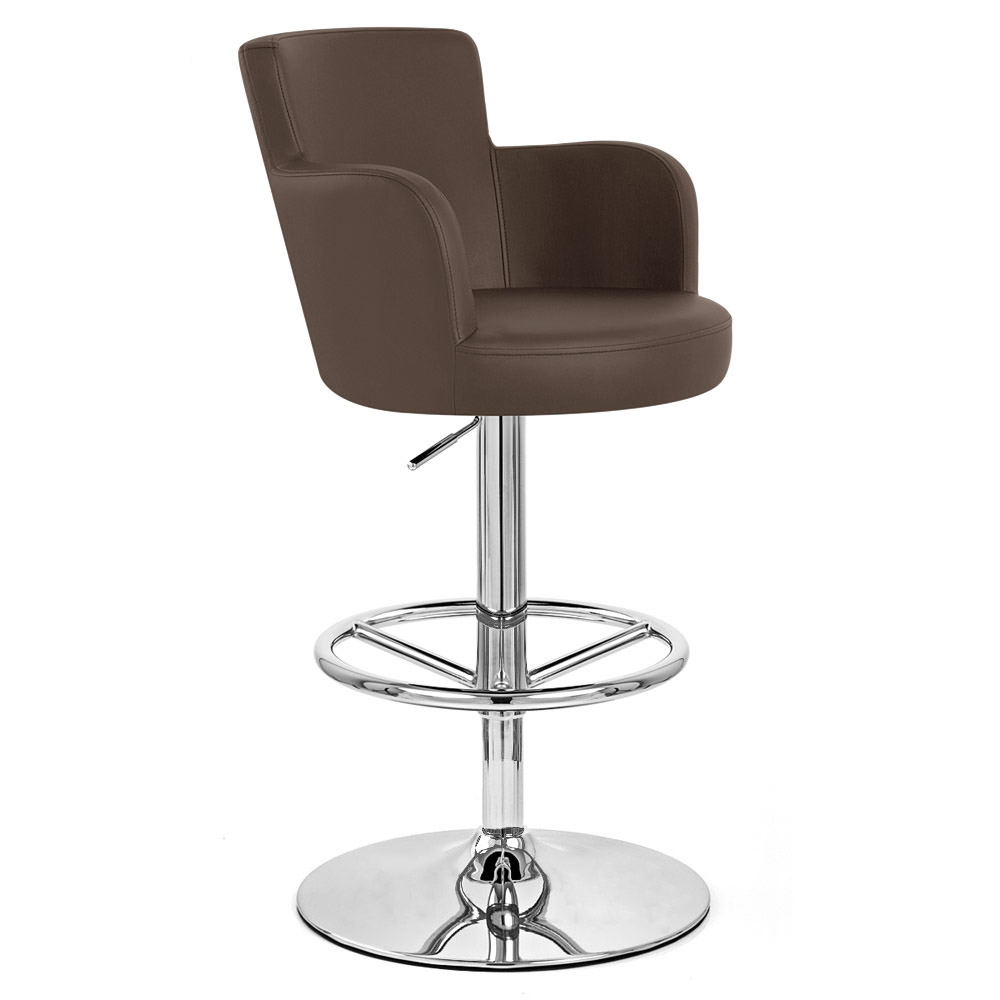 Chateau Adjustable Height Swivel Bar Stool with Chrome Base Zuri