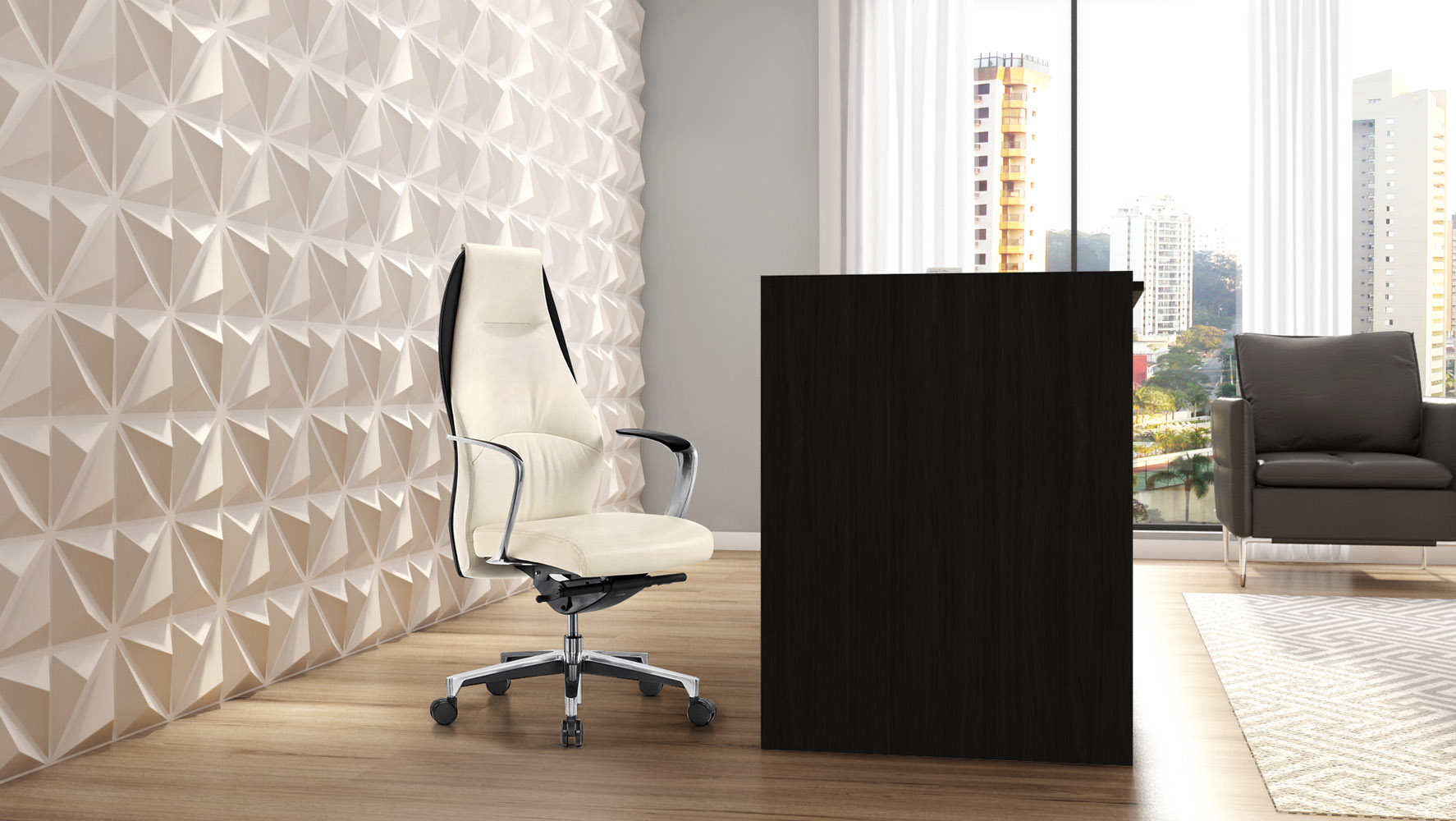 Clinton Reception Desk In Black Oak With White Acrylic Front Zuri Clinton Reception Desk In Black Oak With White Acrylic Front Zuri Furniture