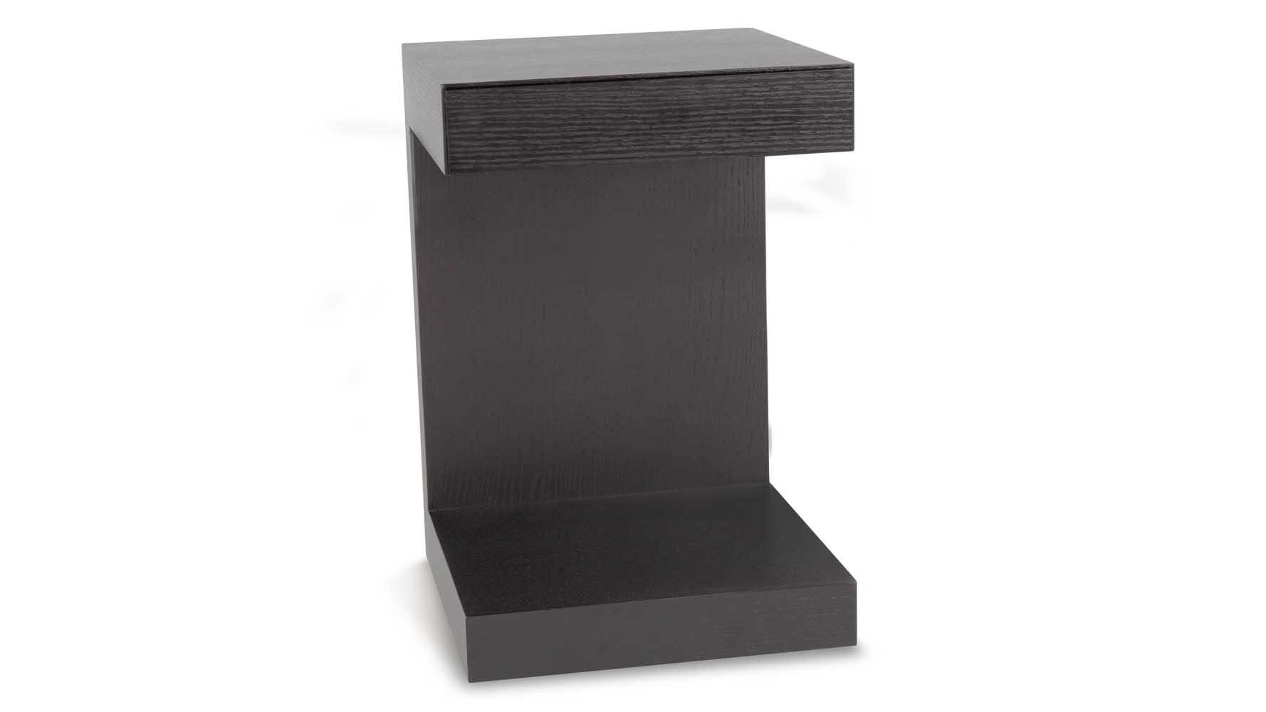 Cole Dark Oak Side Table With Drawer Zuri Furniture