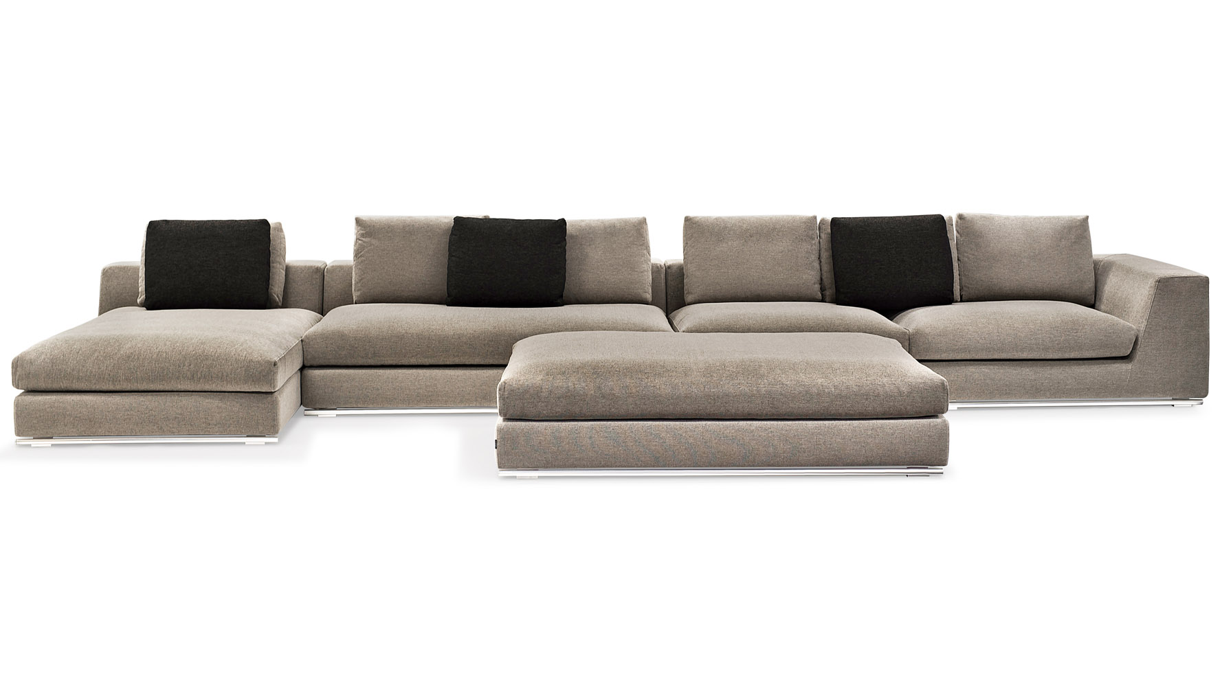 Comodo Sectional Sofa With Ottoman Grey Zuri Furniture - Comodo Sectional Grey comodo sectional sofa with ottoman grey zuri furniture - comodo sectional grey