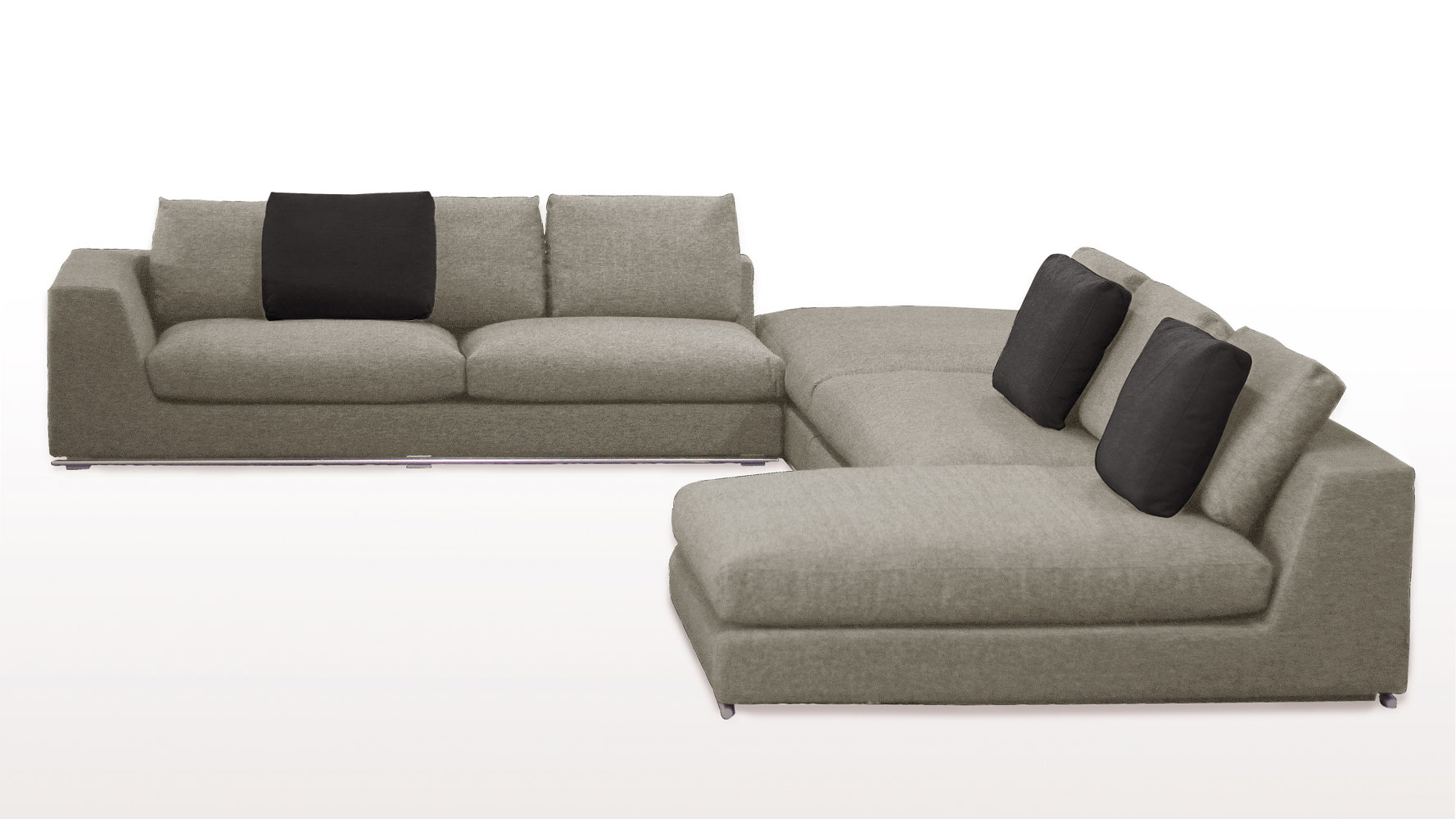 Comodo Sectional Sofa With Ottoman Grey Zuri Furniture - comodo sectional sofa with ottoman grey zuri furniture -