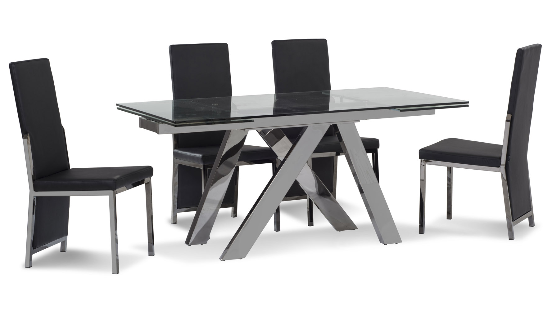 Modern Furniture Kitchen Table cruz expandable modern dining table with clear glass top | zuri Modern Furniture Kitchen Table cruz expandable modern dining table with clear glass top | zuri