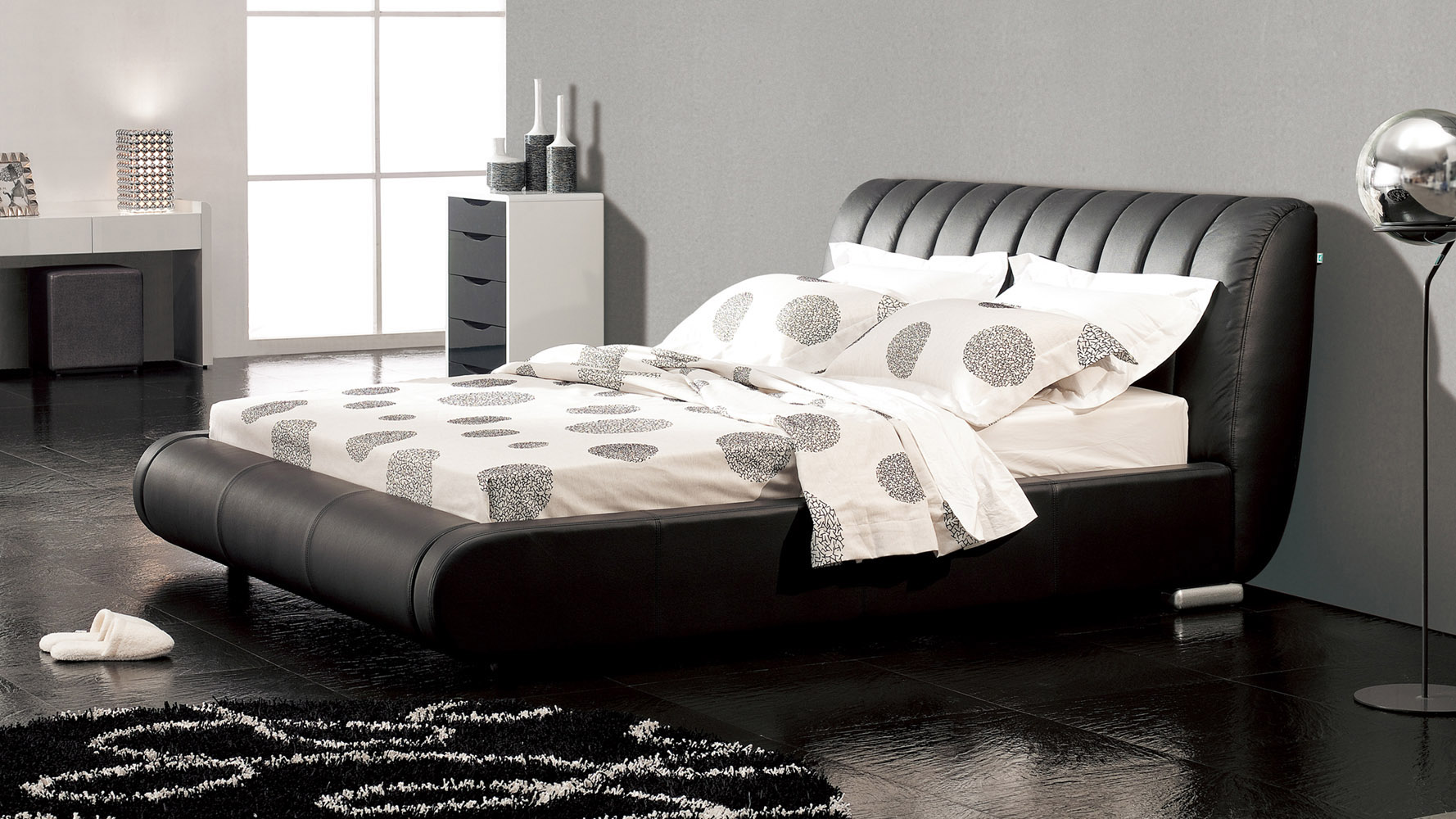Bedroom Furniture Dubai dior leather contemporary platform bed - black | zuri furniture Bedroom Furniture Dubai dior leather contemporary platform bed - black | zuri furniture