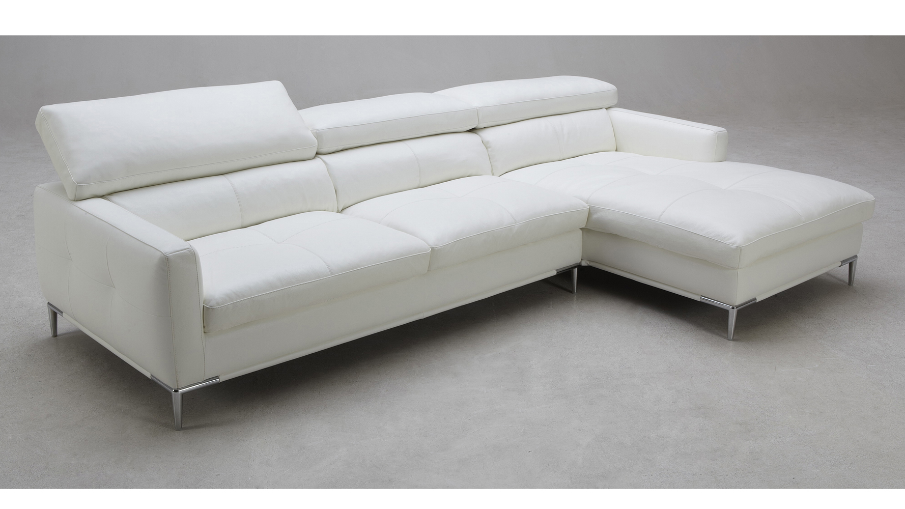 White Leather Eden Sectional Sofa With Ottoman Zuri Furniture Next
