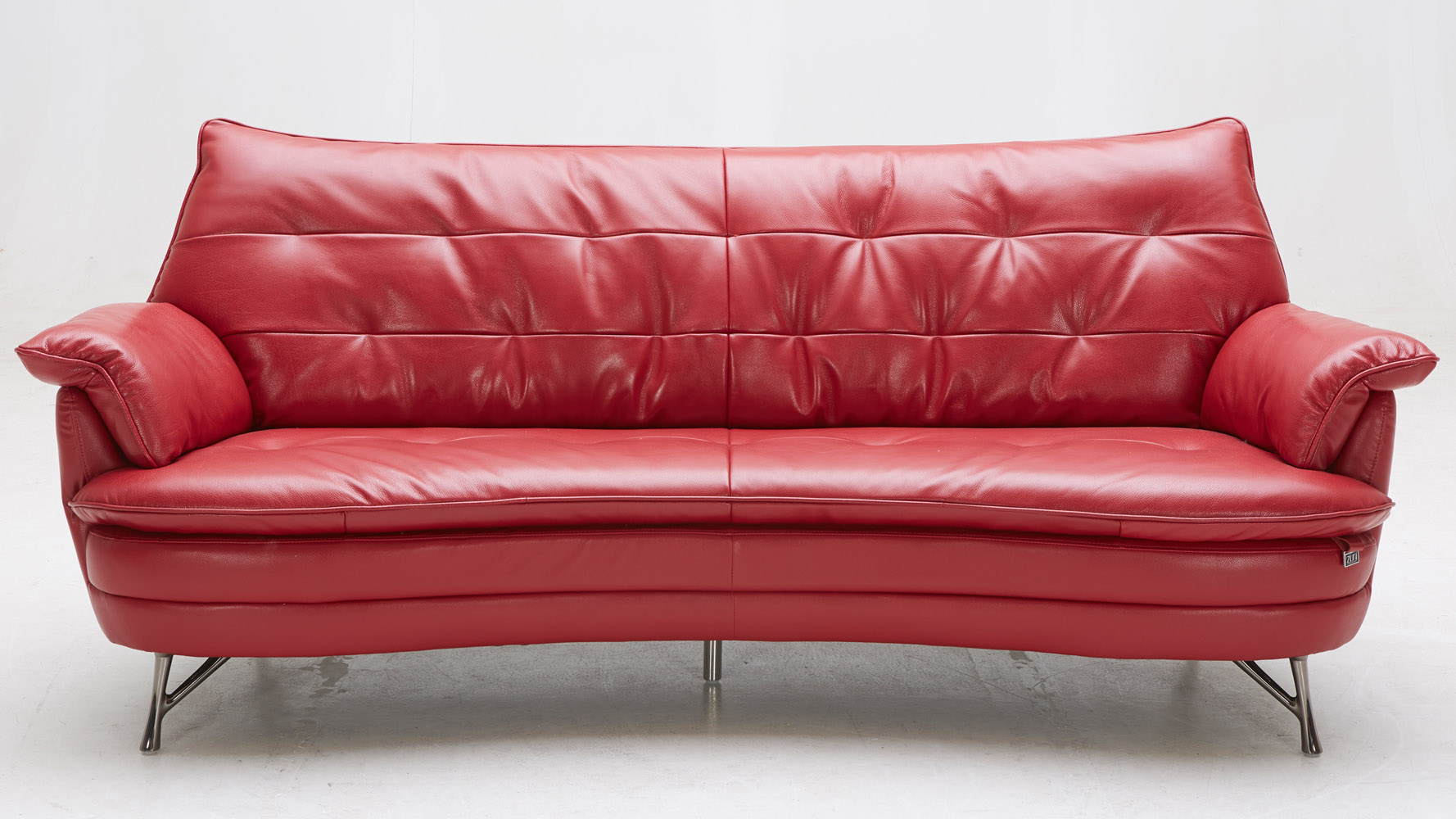 Eiffel Italian Leather Sofa And Lounge Chair Set Red Zuri Furniture