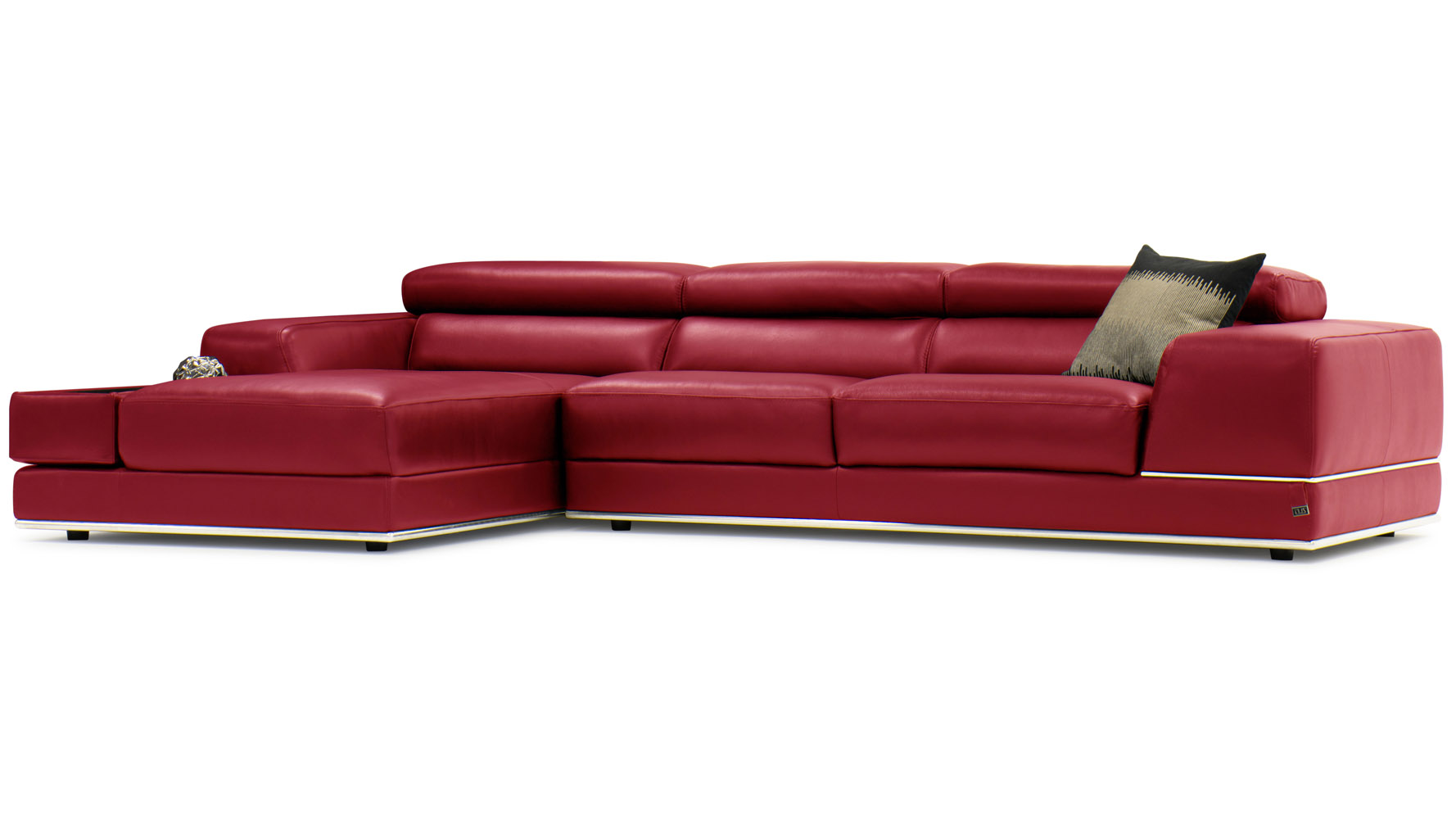 Encore Red Leather Sectional Sofa Zuri Furniture