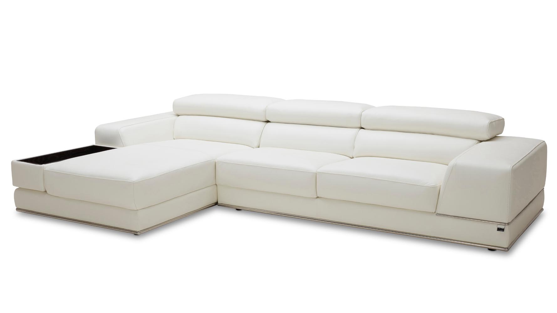 Encore White Leather Sectional Sofa Zuri Furniture