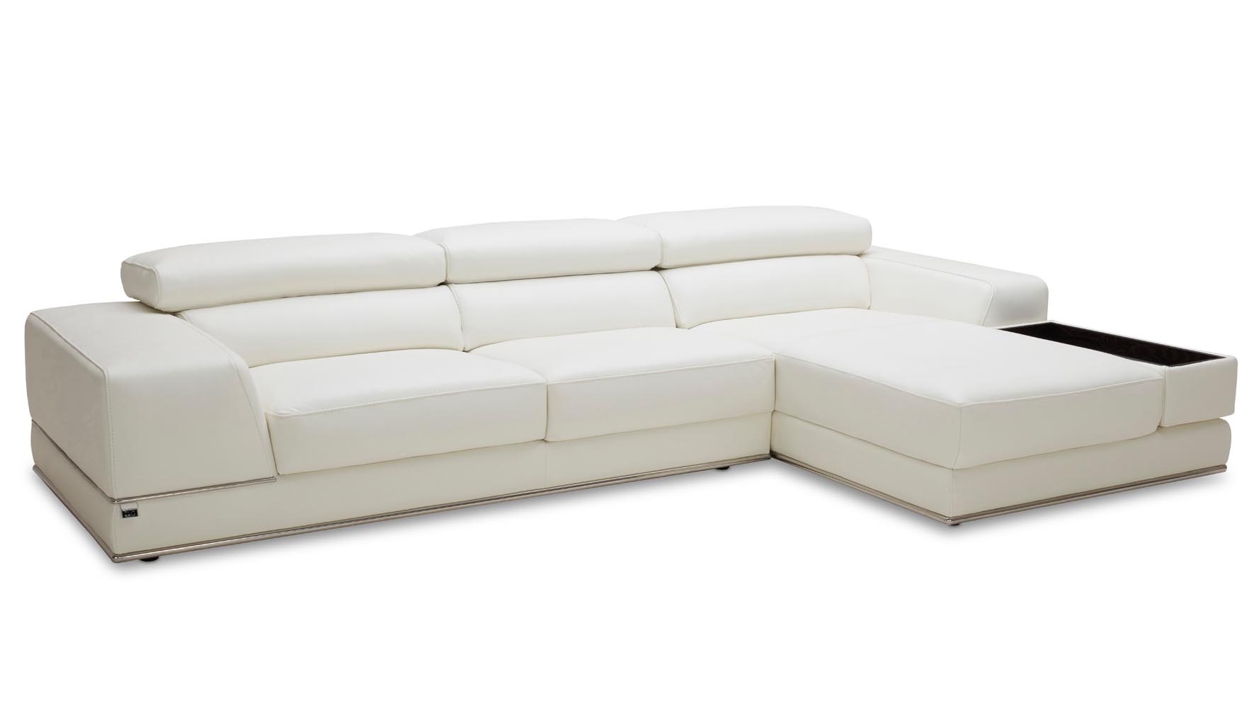 Encore White Leather Sectional Sofa Zuri Furniture