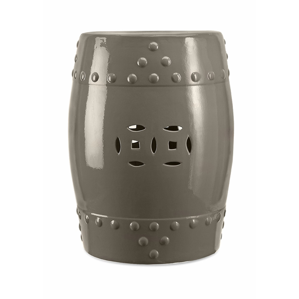 Essentials Ceramic Garden Stool Taupe Zuri Furniture