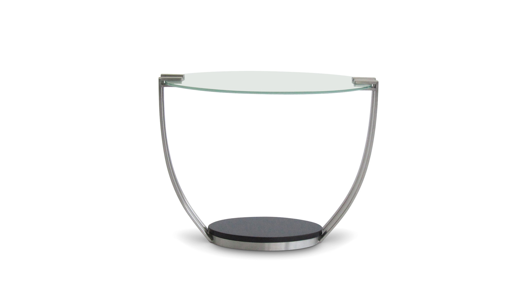 Evan Frosted Glass and Metal Contemporary End Table Zuri Furniture