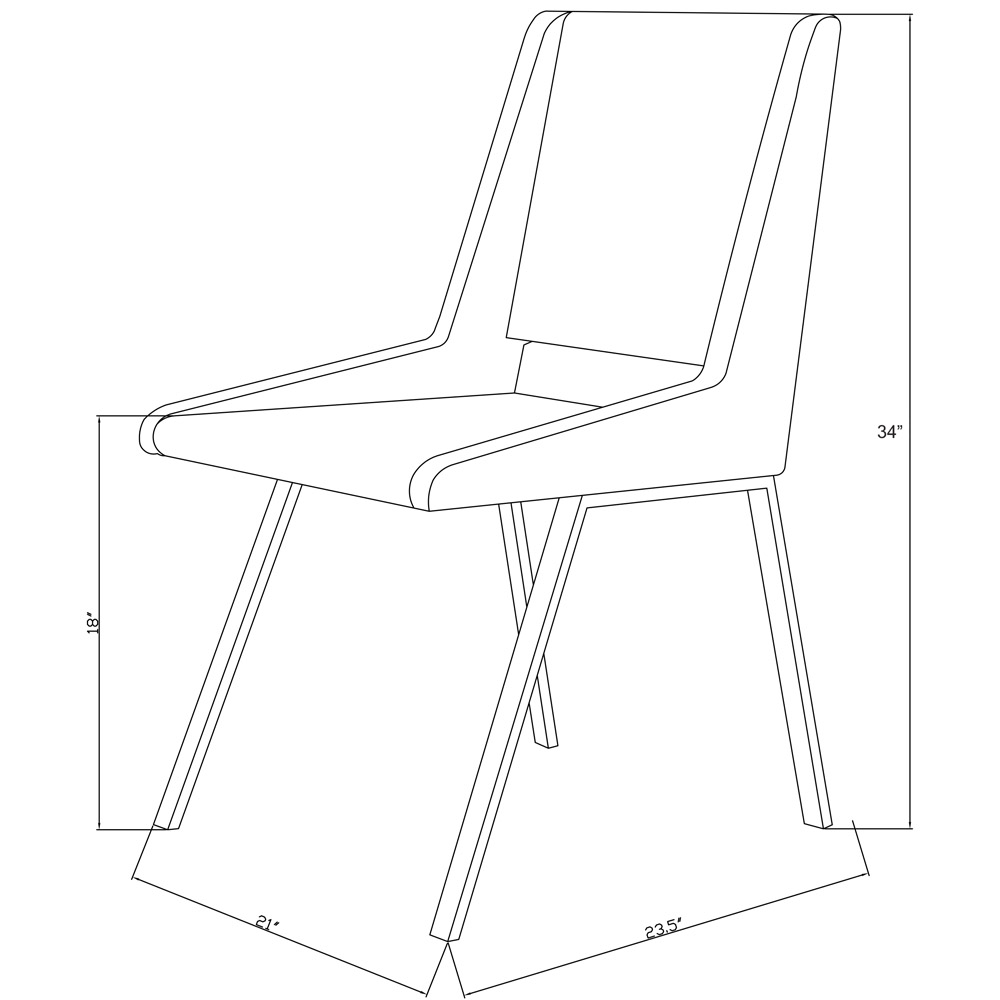 Fiore Modern Square Dining Chair Midinight Blue Zuri Furniture