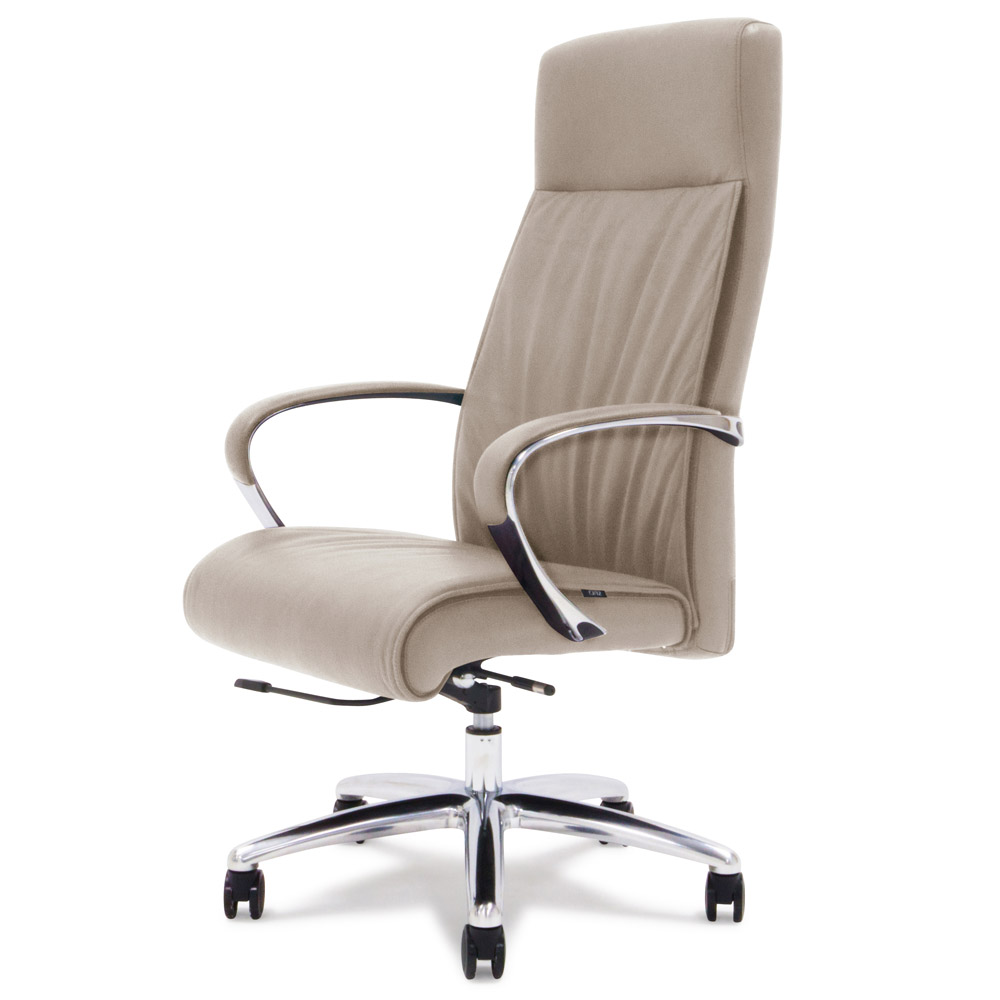 Forbes Genuine Leather Aluminum Base High Back Executive Chair Zuri