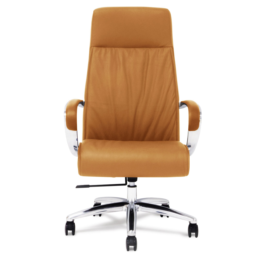 Forbes Genuine Leather Aluminum Base High Back Executive Chair Zuri