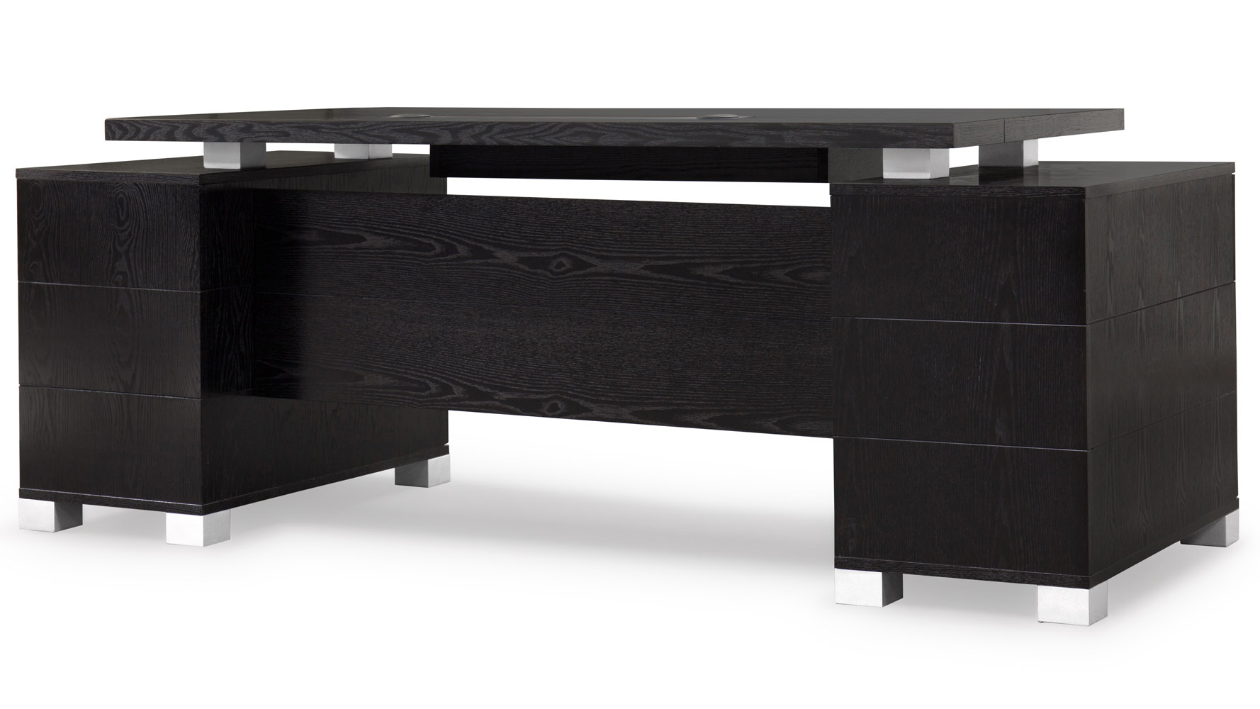 Ford Executive Modern Desk With Filing Cabinets Black Oak Finish Mouse Over Image To Zoom Or Click View Larger