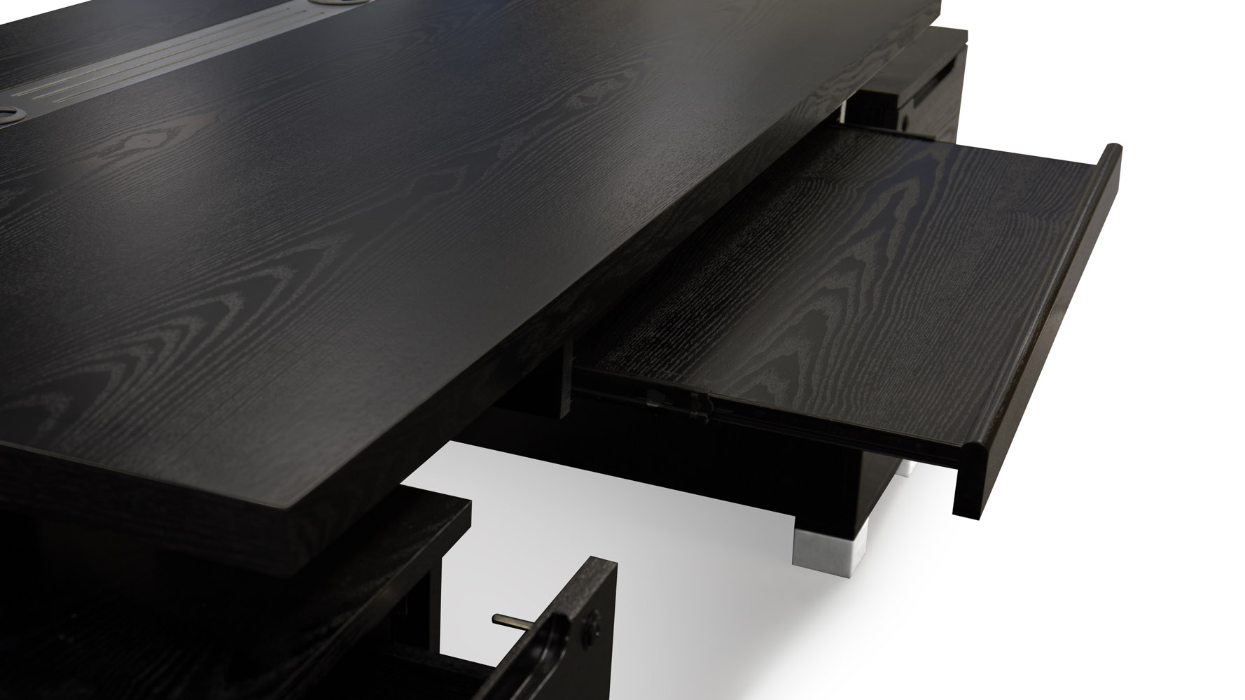 Ford Executive Modern Desk With Filing Cabinets Black Oak Finish Mouse Over Image To Zoom Or View Larger