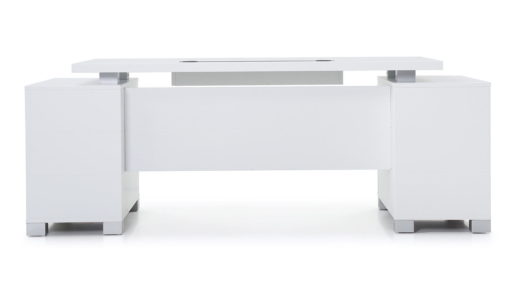 Ford Executive Modern Desk With Filing Cabinets White Matte Finish Clear All Filters