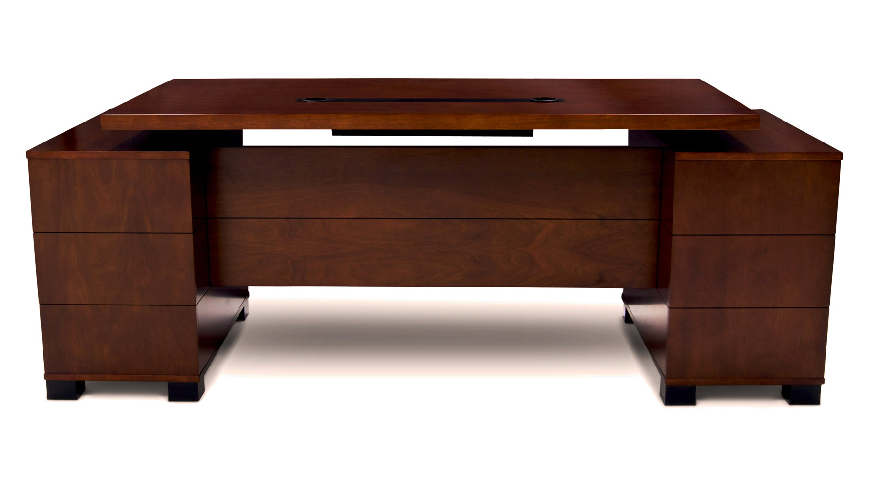 Ford Executive Modern Desk With Filing Cabinets Light Walnut Ford Executive Modern Desk With Filing Cabinets Light Walnut Finish Zuri Furniture