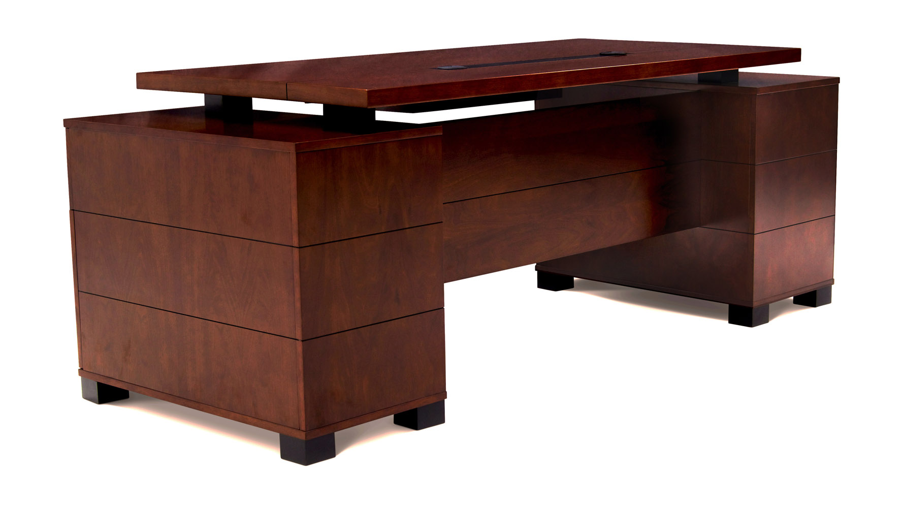 Ford Executive Modern Desk With Filing Cabinets Light Walnut Ford Executive Modern Desk With Filing Cabinets Light Walnut Finish Zuri Furniture