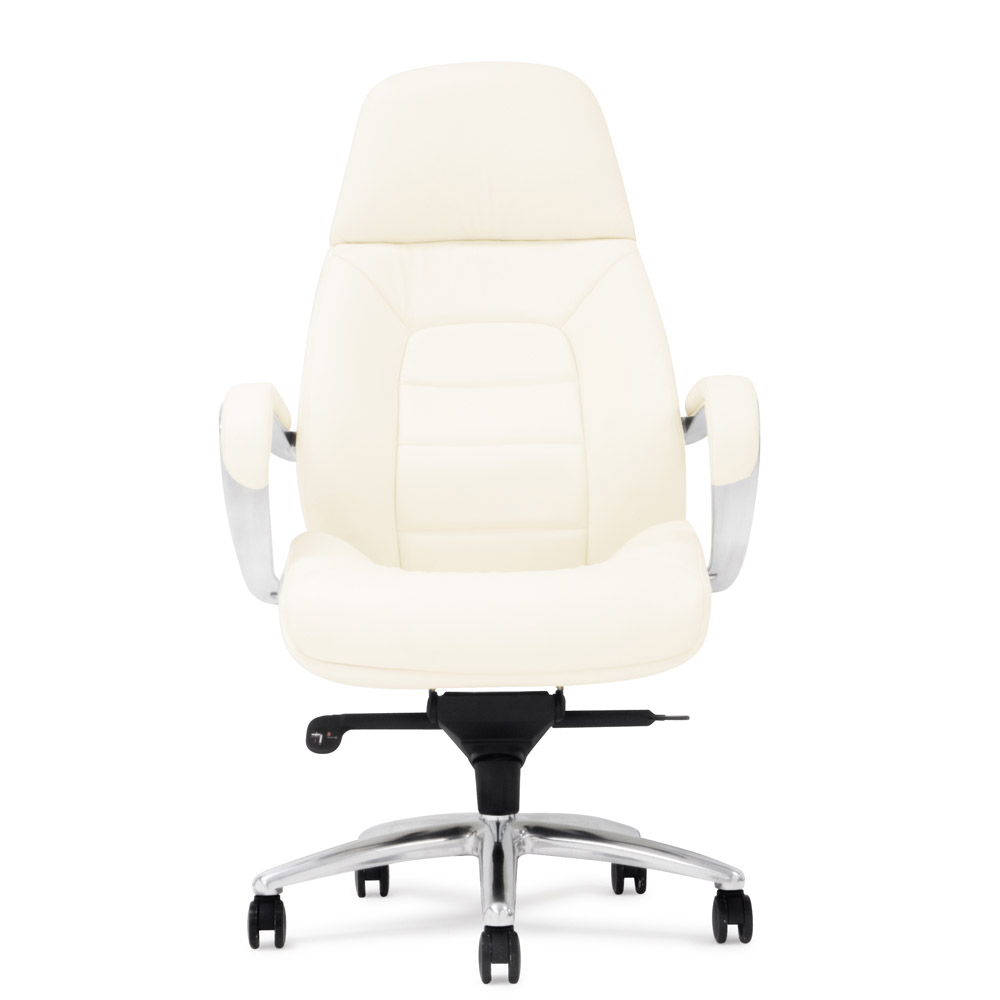 Gates Genuine Leather Aluminum Base High Back Executive Chair Zuri