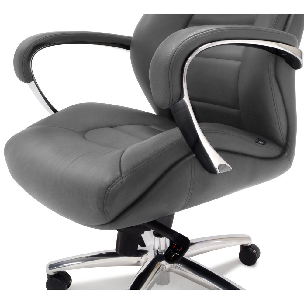 Gates Genuine Leather Aluminum Base High Back Executive Chair Zuri