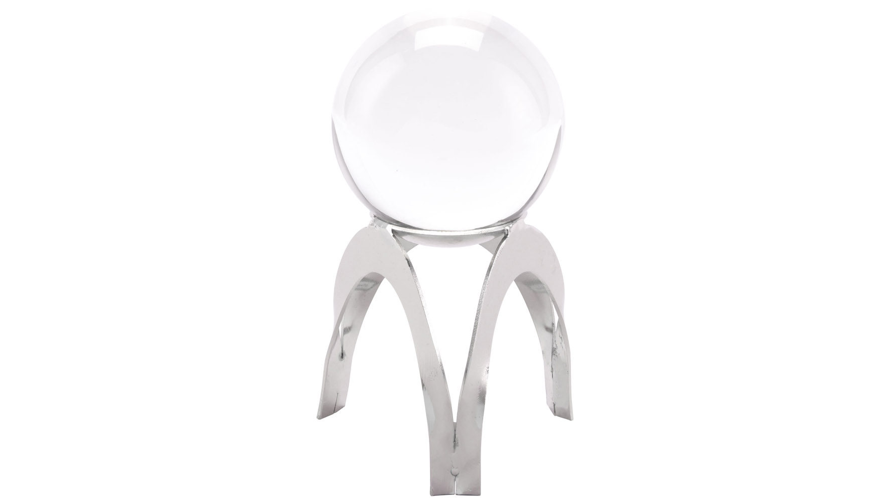 Glass Orb with Silver Holder Small Zuri Furniture