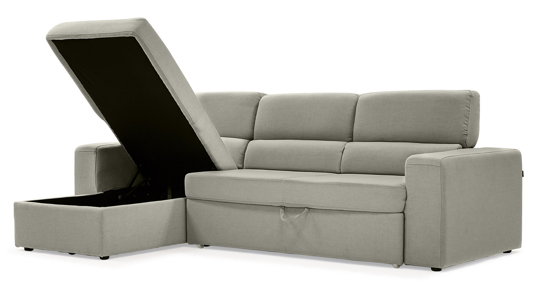 Light Gray Clubber Sleeper Sectional Sofa Zuri Furniture Next