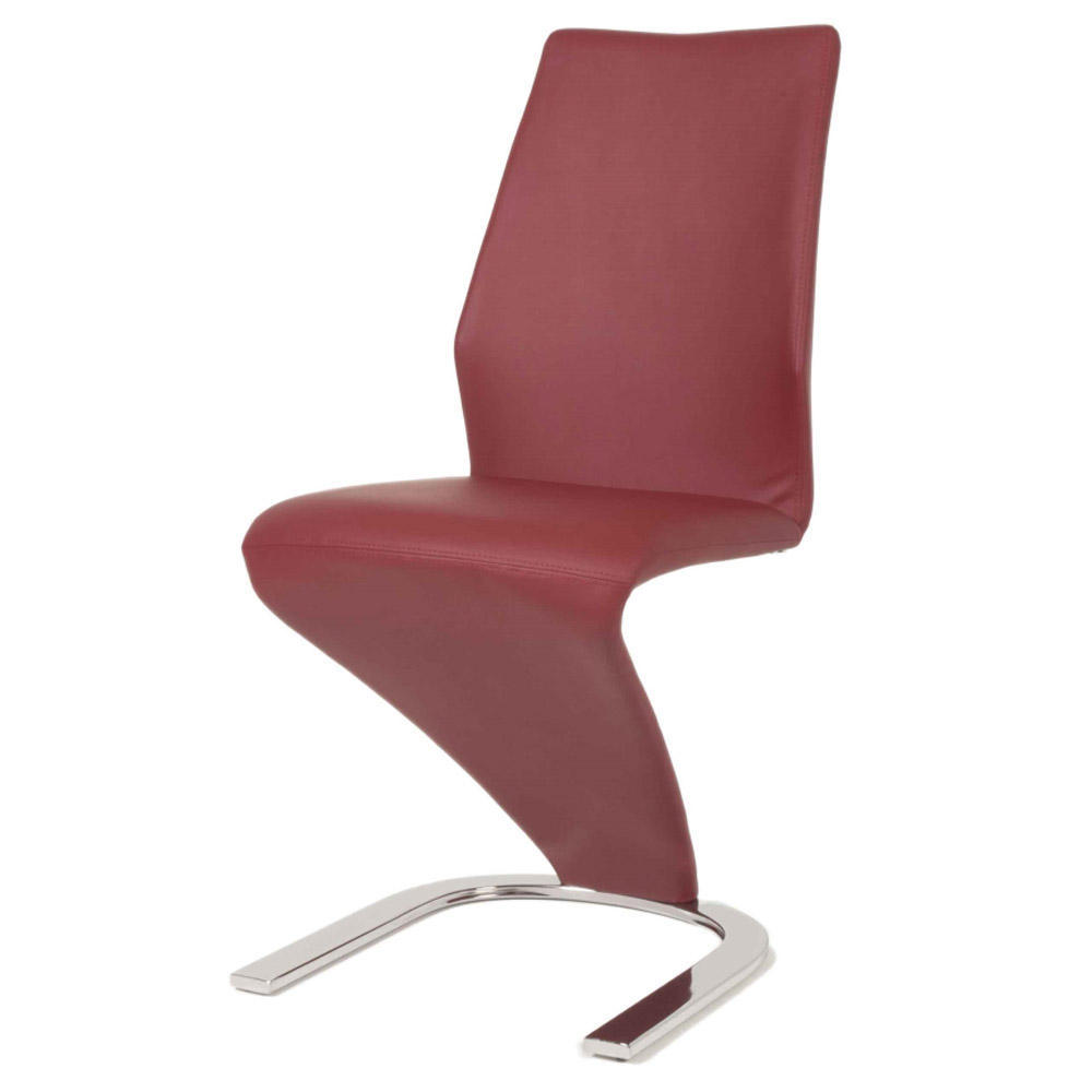 Hadur Synthetic Leather Dining Chair Set of 2, Dark Red Zuri Furniture