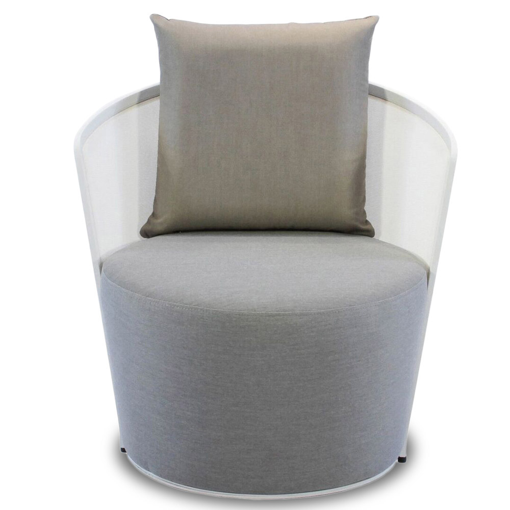 Harbor Outdoor Low Back Chair White Aluminum Frame With Grey Harbor Outdoor Low Back Chair White Aluminum Frame With Grey Cushion Zuri Furniture