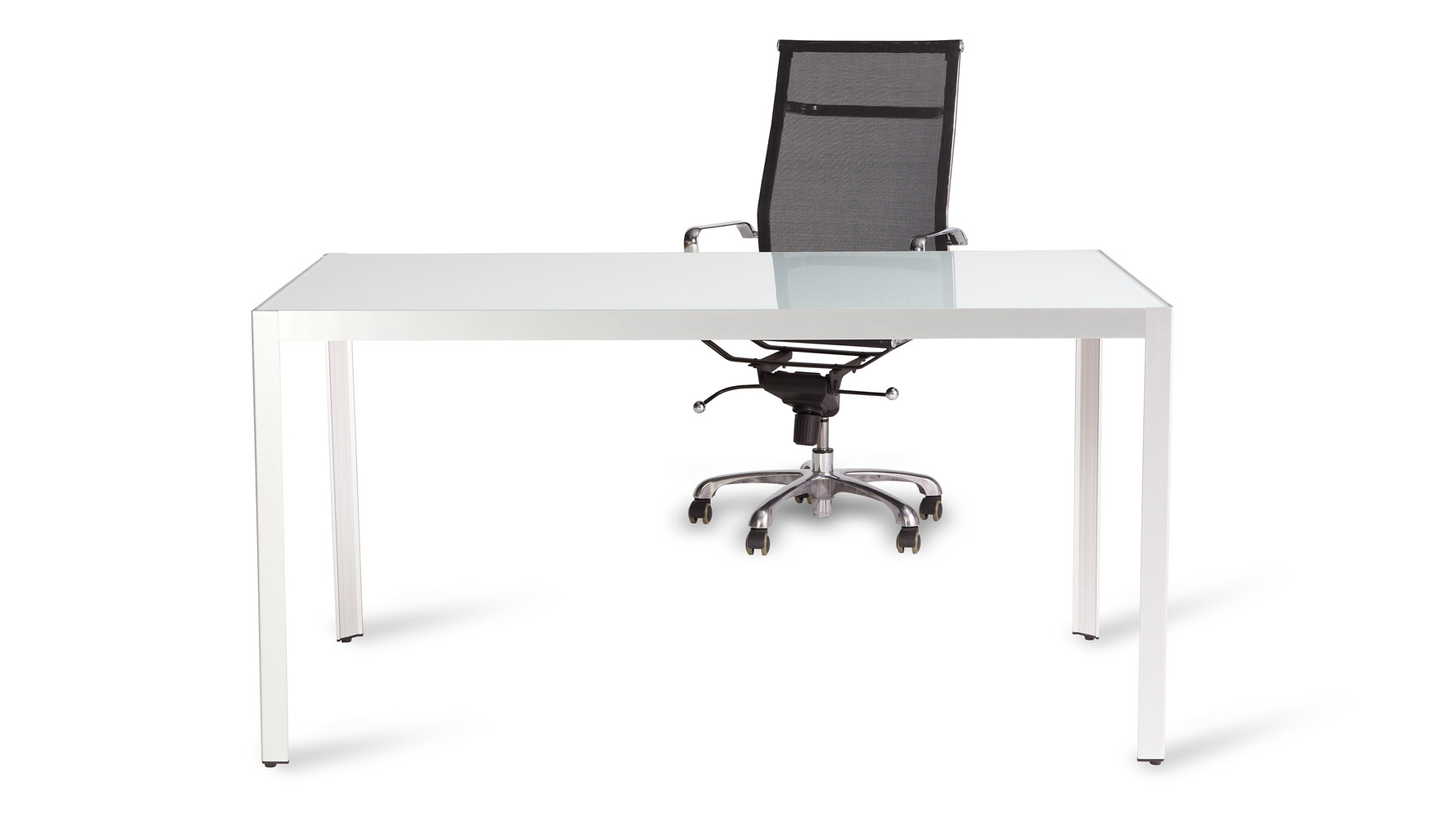 Harding Modern Conference Table with Sleek White Glass Top Zuri Furniture