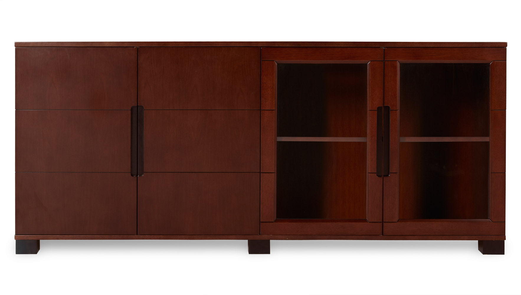 Hayes Executive with Walnut Wood and Glass Doors Zuri Furniture