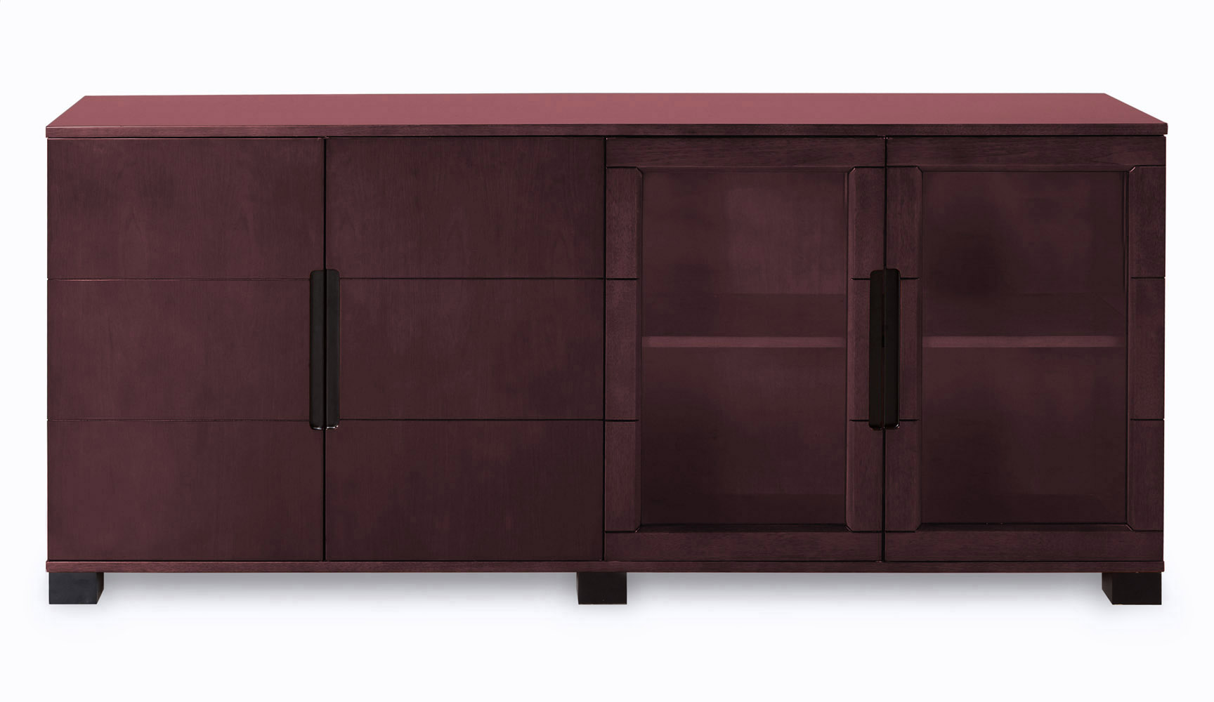 Hayes Modern Mahogany with Glass Doors Zuri Furniture