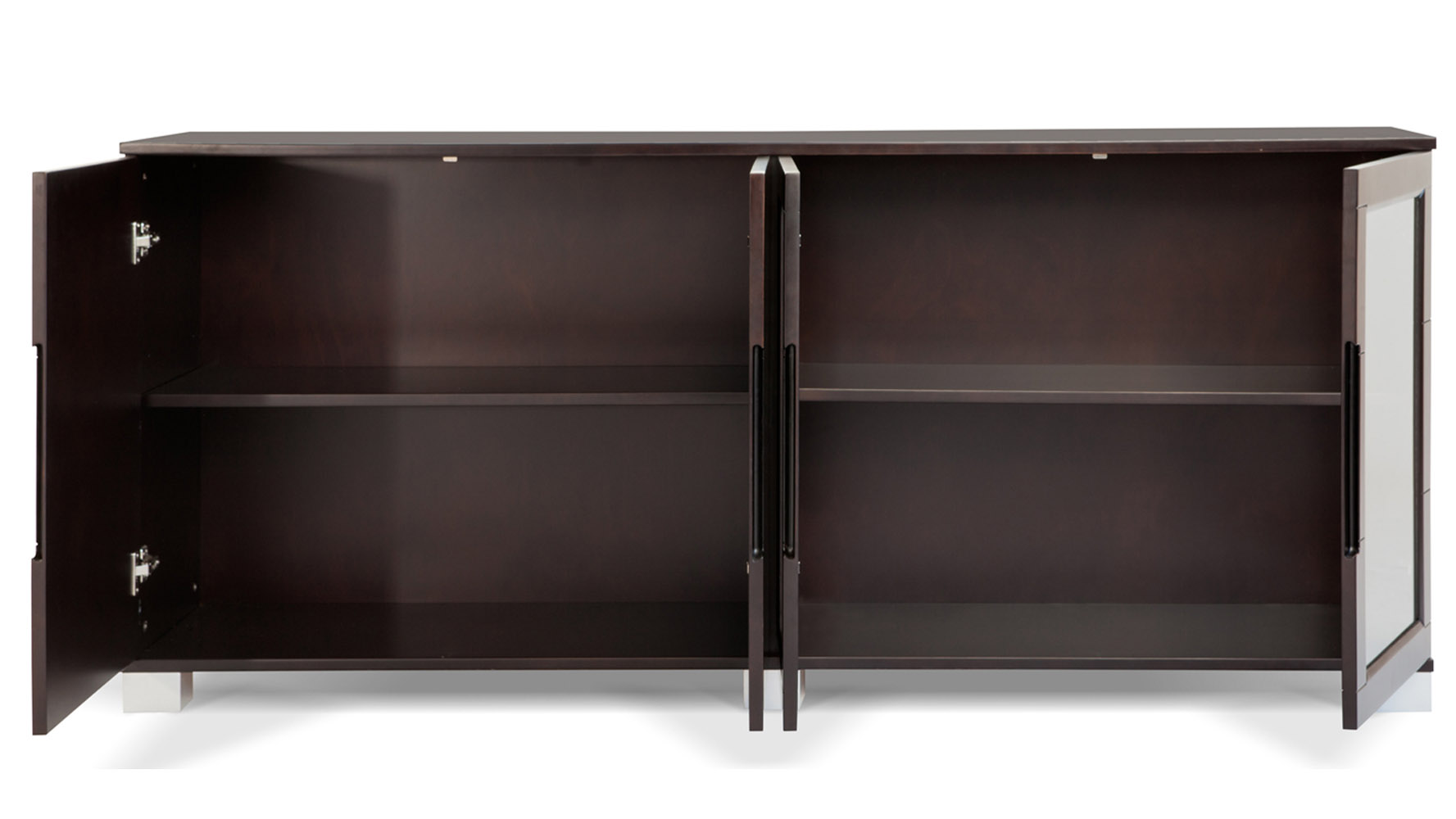 Hayes Modern Dark Oak with Glass Doors Zuri Furniture