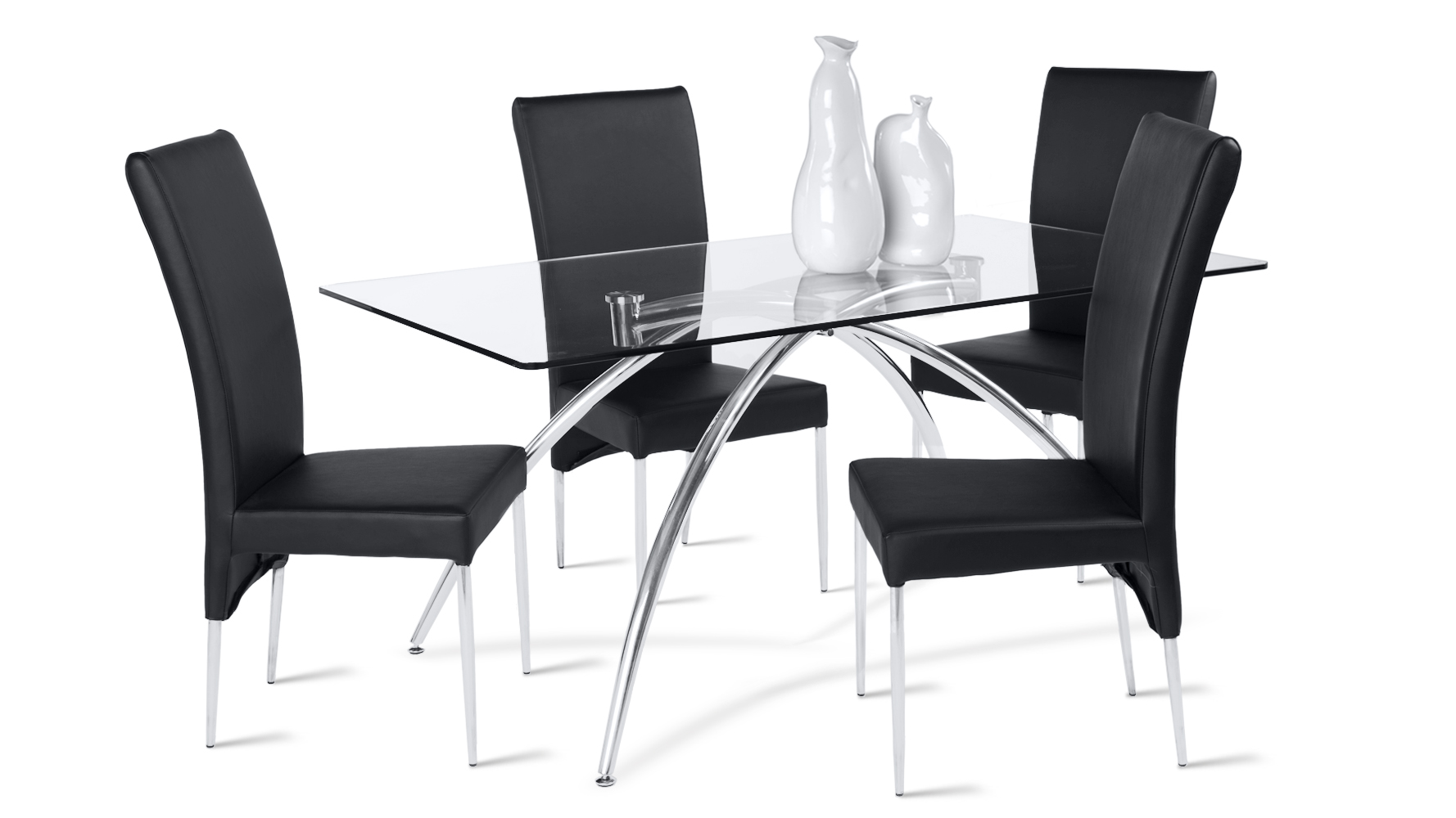 Helix Metal and Glass Counter Height Dining Table Zuri Furniture