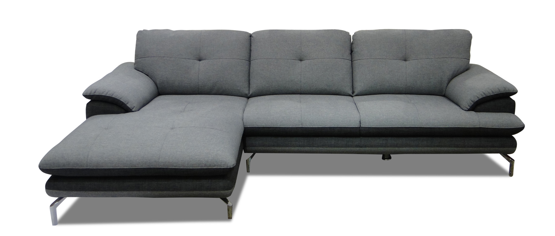 Grey Holland Fabric Tufted Sectional Sofa Zuri Furniture